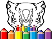 Black Panther Mask Coloring Pages Online junior Games on NaptechGames.com