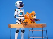 Coloring Book: Robot And Dog Online girl Games on NaptechGames.com