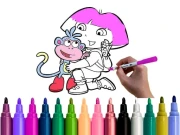 Dora Coloring Fun Time Online Girls Games on NaptechGames.com