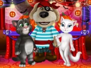 Talking Tom And Angela Halloween Party Online Girls Games on NaptechGames.com