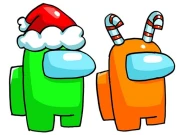 Among Us Christmas Coloring Online Puzzle Games on NaptechGames.com