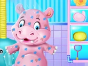 Baby Hippo Bath Time Online Girls Games on NaptechGames.com