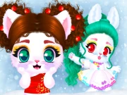 Cat and Rabbit Holiday Online Girls Games on NaptechGames.com
