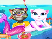 Cat Girl Valentine Story Deep Water Online Dress-up Games on NaptechGames.com