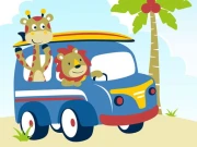 Cute Animals With Cars Difference Online Puzzle Games on NaptechGames.com