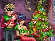 Dotted Girl Family Christmas Online Dress-up Games on NaptechGames.com
