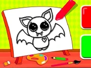 Easy Kids Coloring Bat Online Hypercasual Games on NaptechGames.com