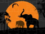 Elephant Silhouette Jigsaw Online Puzzle Games on NaptechGames.com
