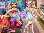 Ellie Mermaid Vs Princess Online Dress-up Games on NaptechGames.com
