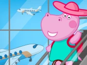 Hippo Family Airport Adventure Online Girls Games on NaptechGames.com