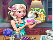Ice Queen Dish Washing Online Dress-up Games on NaptechGames.com