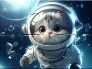 Jigsaw Puzzle: Astronaut-cat Online jigsaw Games on NaptechGames.com