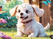 Jigsaw Puzzle: Dog In Garden Online jigsaw Games on NaptechGames.com