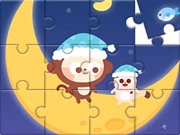 Jigsaw Puzzle: Monkey With Moon Online jigsaw Games on NaptechGames.com