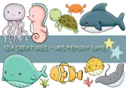 Kids Memory Sea Creatures Online Puzzle Games on NaptechGames.com