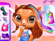 Kitty Animal Hair Salon Online Girls Games on NaptechGames.com