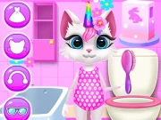 Kitty Unicorn Daily Care Online Girls Games on NaptechGames.com