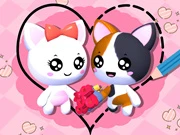 Love Cat Draw Puzzle Online puzzle Games on NaptechGames.com