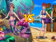 Princess VS Mermaid Outfit Online Dress-up Games on NaptechGames.com
