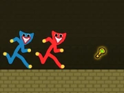 Red and Blue Stickman Huggy Online Adventure Games on NaptechGames.com