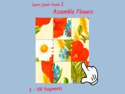 Square jigsaw Puzzle 2 - Assemble Flowers Online puzzles Games on NaptechGames.com